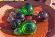 bowl of glass spheres